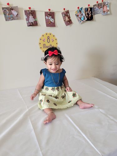 Customer photo review of Pastel Green and Blue Frock