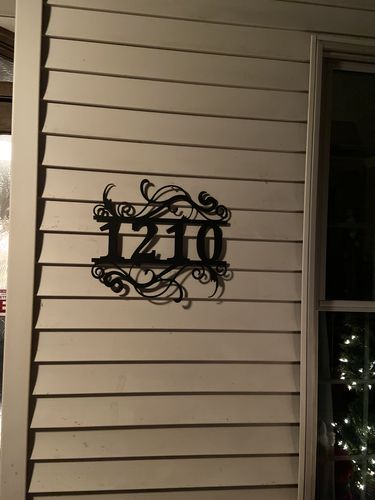 Customer photo review of Scroll Address Sign