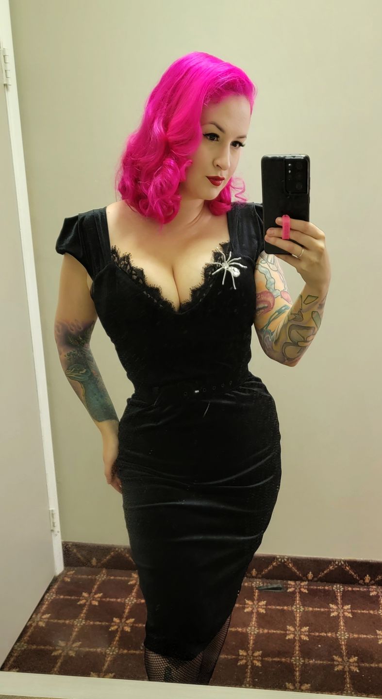 Customer photo review of PRE-ORDER Baudelaire Wiggle Dress in Black