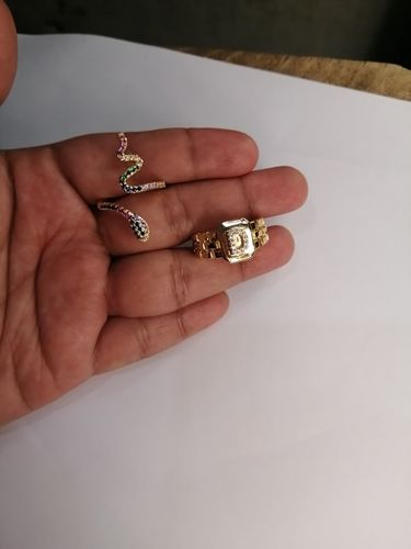 Customer photo review of 18K Gold Plated Initial Rhinestone Ring