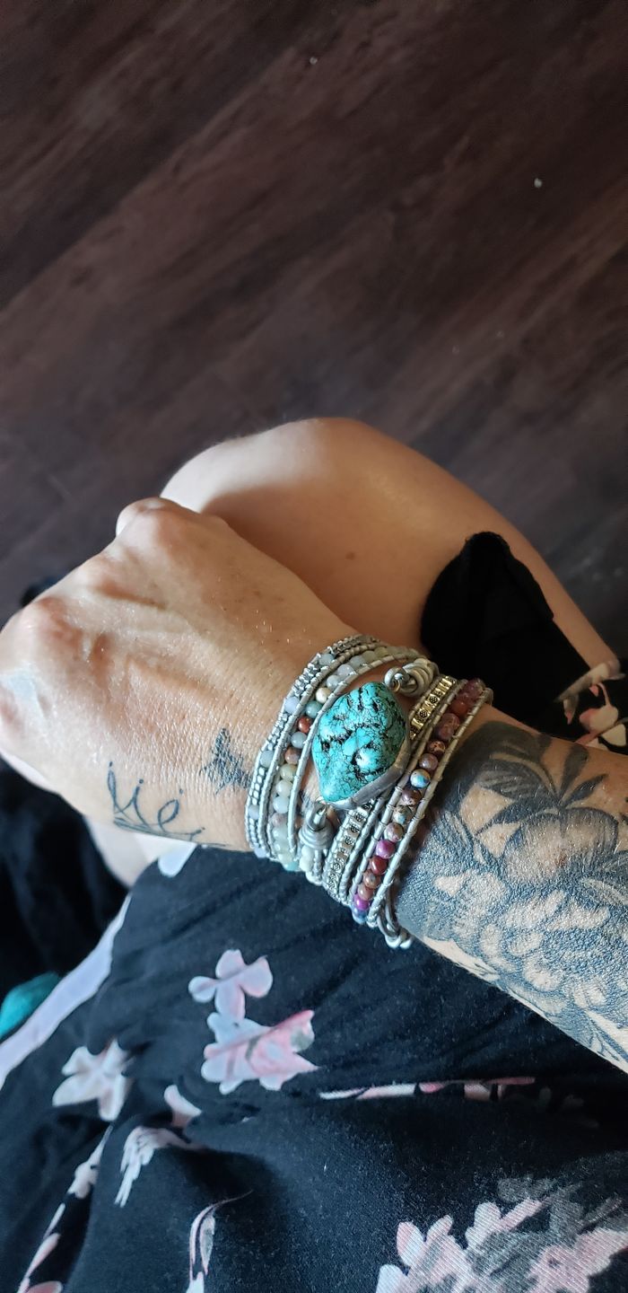 Customer photo review of The Turquoise Protection Wrap Bracelet