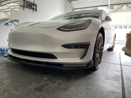 Customer photo review of Front Lip Spoiler for Tesla Model 3 - Remastered
