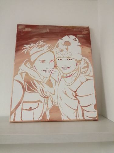 Customer photo review of Porträt auf Leinwand zum Selbermalen