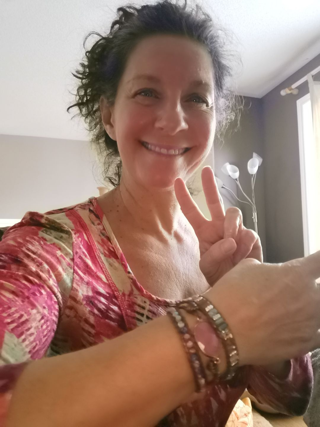 Customer photo review of Natural Rhodonite & Jasper Wrap Bracelet