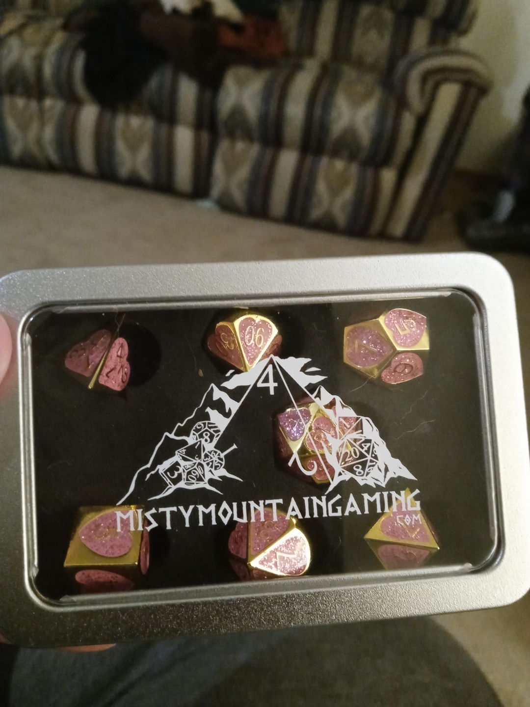 Customer photo review of MAIDEN LILLIAN'S HEART METAL DICE