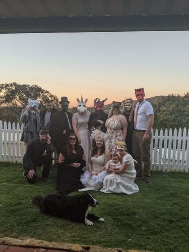 Customer photo review of Masquerade Ball/Carnival Murder Mystery Host Your Own Game Kit