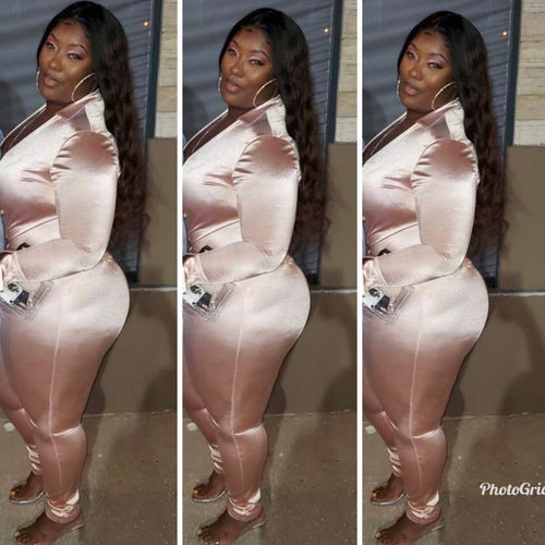 Customer photo review of Solid Color Elegant Bodysuit & Pants Suit