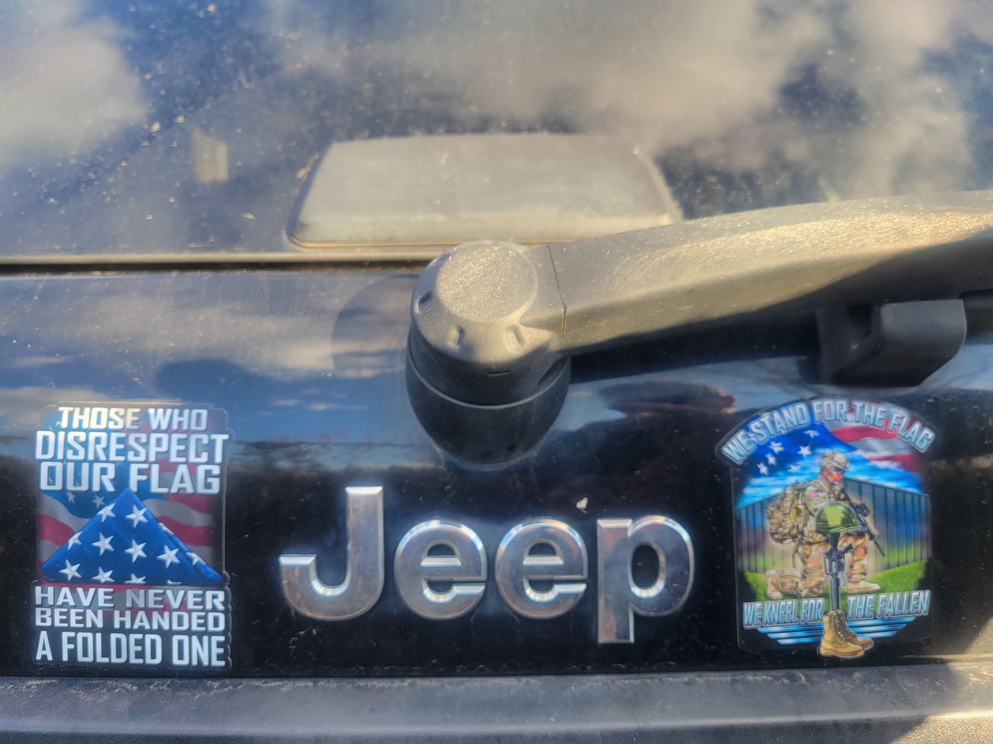 Customer photo review of Those Who Disrespect Our Flag Have Never Been Handed A Folded One 4" Decal