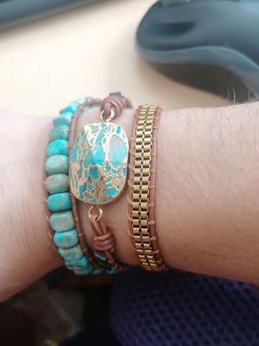 Customer photo review of Turquoise Calming Energy Wrap Bracelet