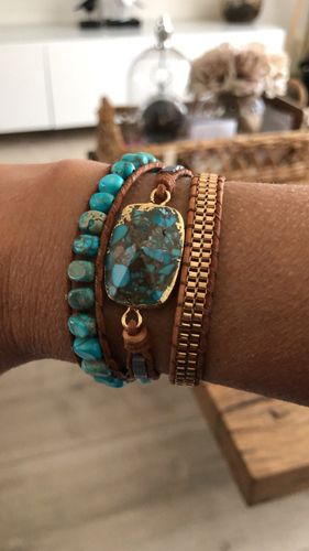 Customer photo review of Turquoise Calming Energy Wrap Bracelet