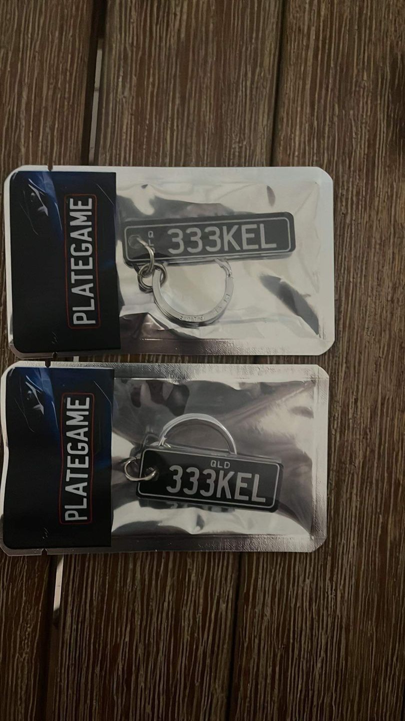 Customer photo review of QLD Classic Licence Plate Custom Keychain