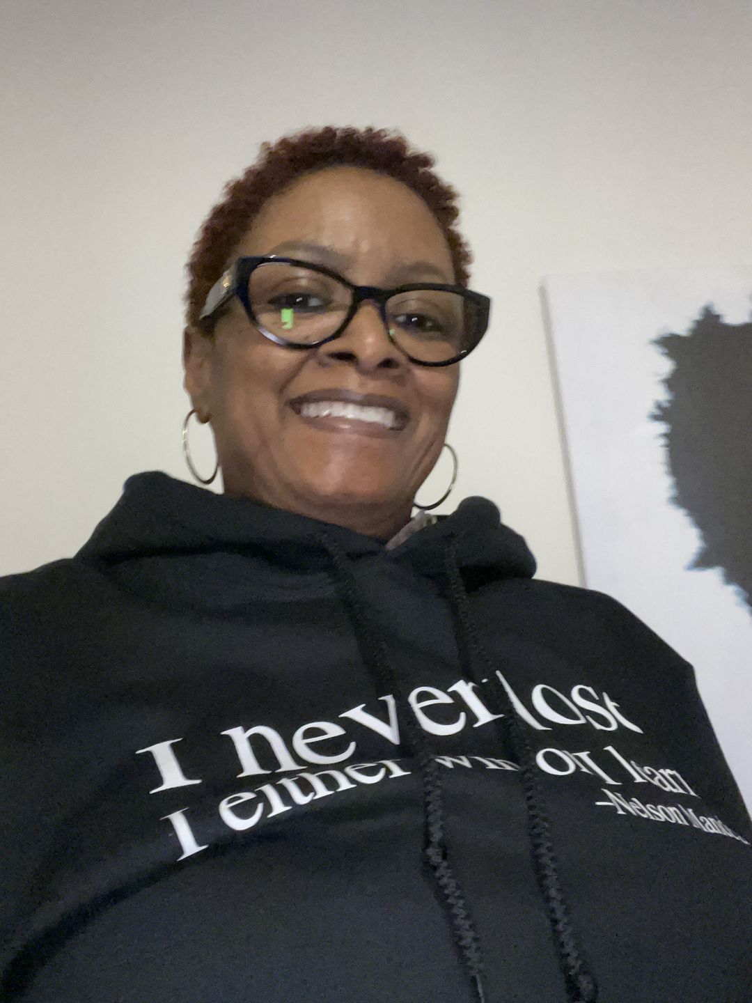 Customer photo review of I Never Lose -Nelson Mandela  Hoodie