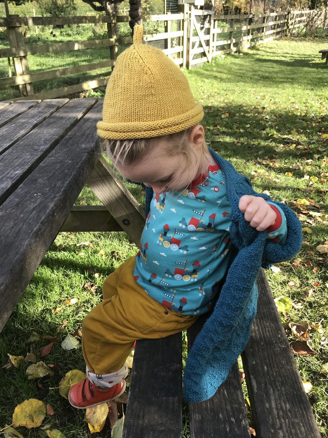 Customer photo review of Soft Blue Corduroy Adventure Jeans