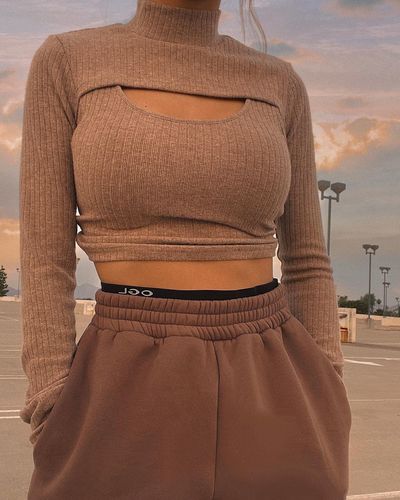 Customer photo review of Jacquard Cashmere-Like Flirty Mock-Neck Shrug Set