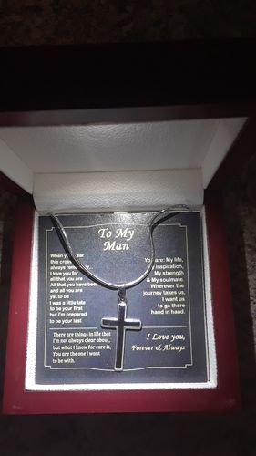 Customer photo review of To My Man | Never Forget That I Love You | Cross Necklace ❤️