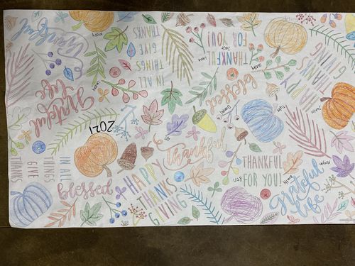 Customer photo review of In All Things Give Thanks Coloring Sheet
