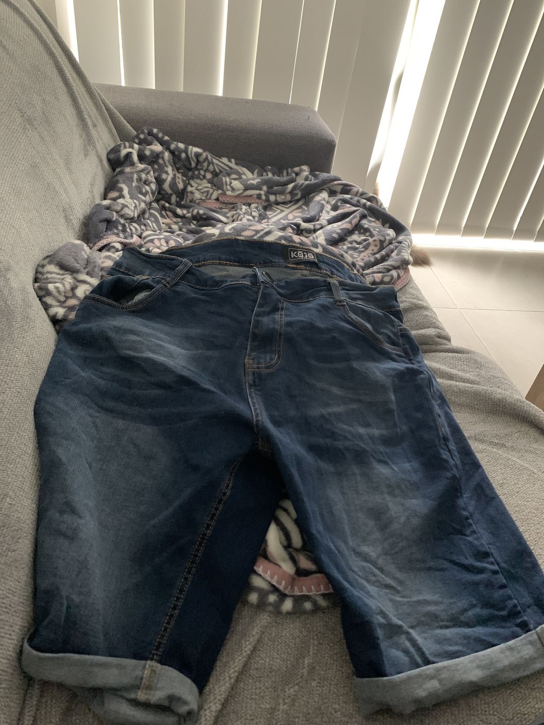 Customer photo review of Ultra Stretch Denim Shorts - Deep Indigo Fade