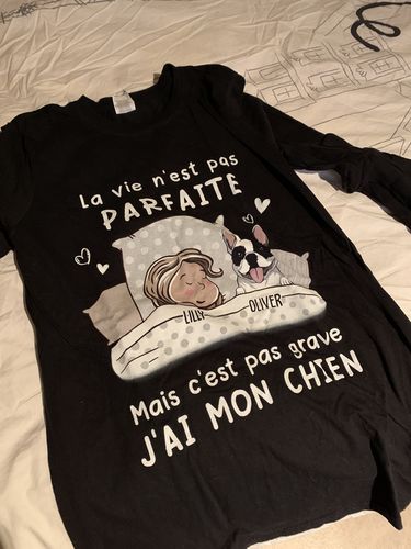 Customer photo review of T-Shirt Personnalisé Manches Longues - La Vie N‘Est Pas Parfaite Mais C’est Pas Grave
