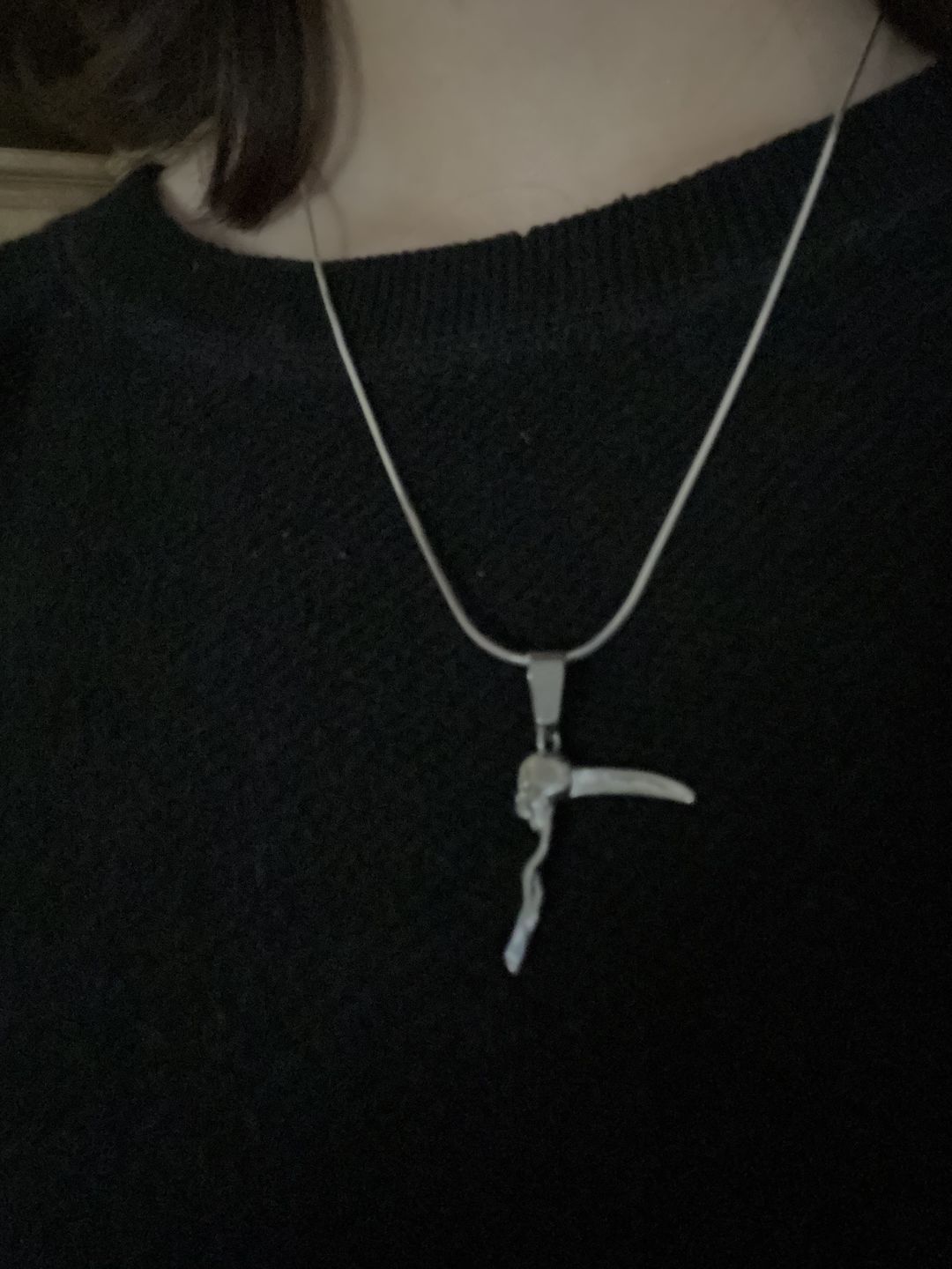Customer photo review of SCYTHE SKULL PENDANT