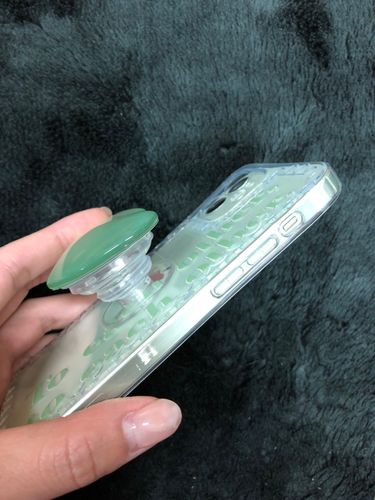 Customer photo review of Love Heart Crystal Green Stand Holder iPhone Case