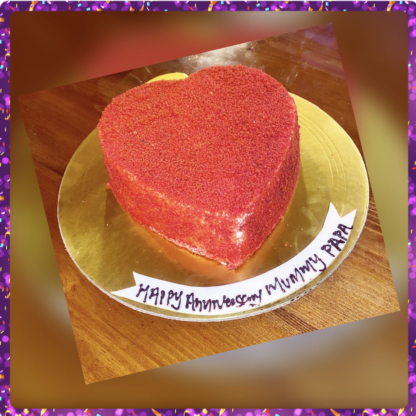Customer photo review of Heart Shaped Red Velvet Cake