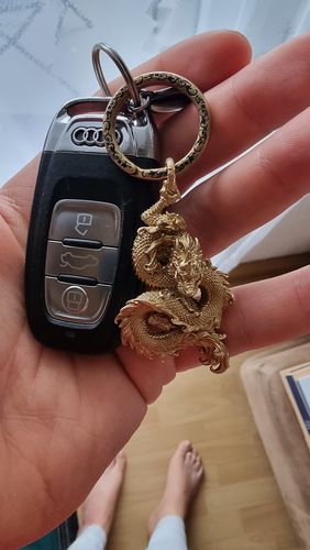 Customer photo review of Brass Dragon Pendant