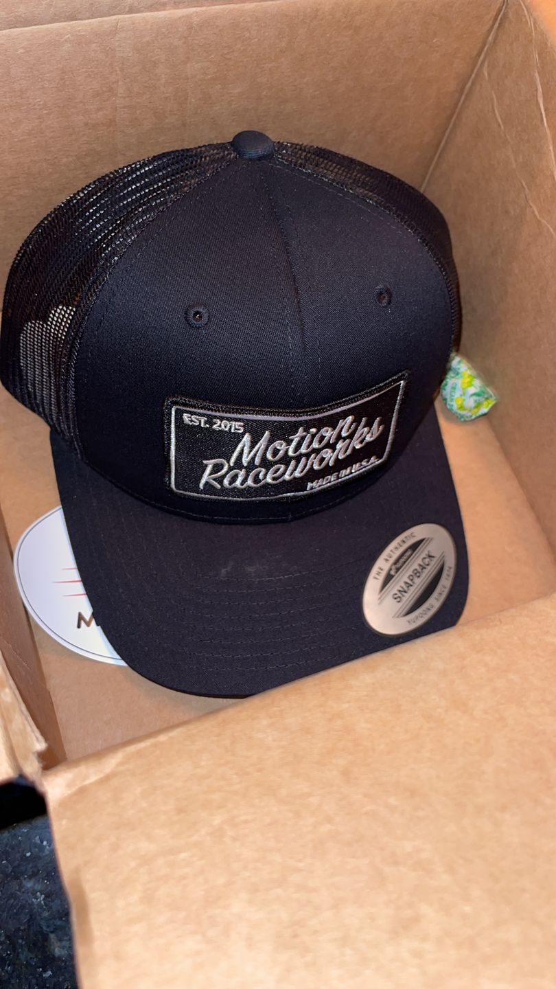 Customer photo review of Motion Heritage Hat Black/Black Snapback