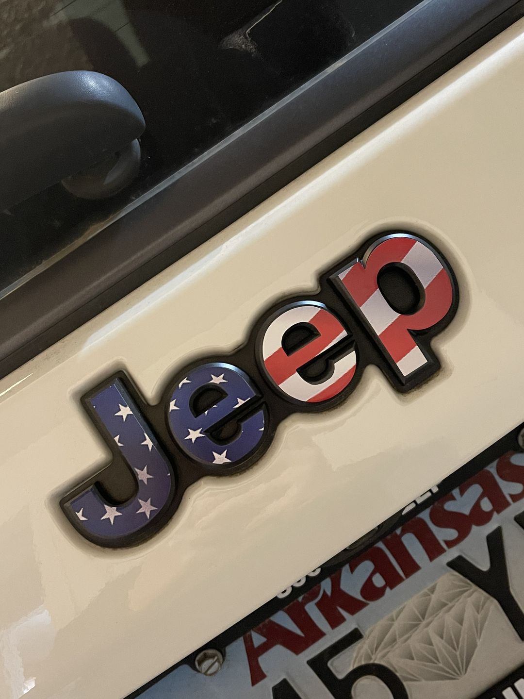 Customer photo review of JEEP Emblem Overlay Decals – American Flag Print | Fits Grand Cherokee, Cherokee, Compass, Renegade, Liberty & Patriot