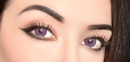 Customer photo review of MOJOSEE Angel Ice Lavender Purple Colored Contact Lenses