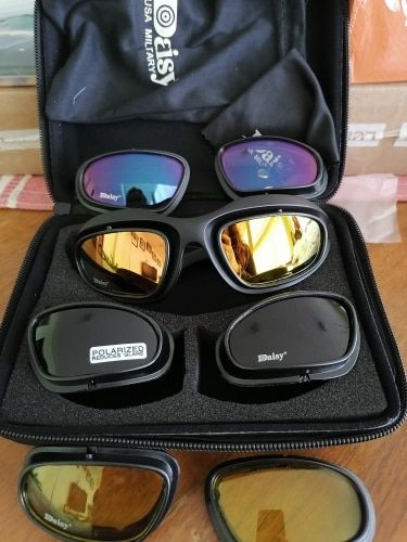 Customer photo review of Durable Polarized Riding Goggles - 4 Lens Kit