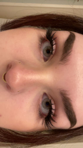 Customer photo review of MOJOSEE Aurora Lcy Gray Colored Contact Lenses
