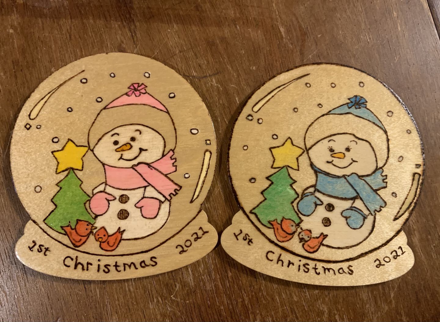 Customer photo review of Unfinished Wooden Snow Globe Shape - Paint - Winter - Craft - up to 24" DIY