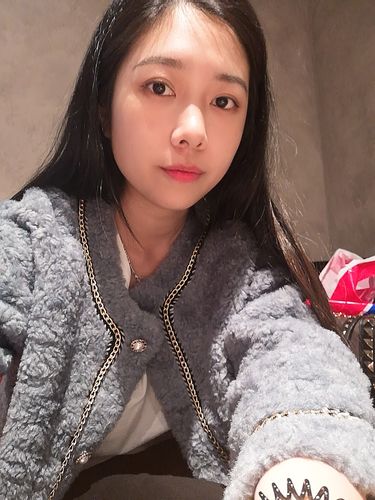 Customer photo review of Contrast Trim Button Up Fuzzy Jacket
