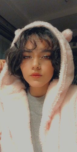 Customer photo review of MOJOSEE Vika tricolor Red-brown Colored Contact Lenses