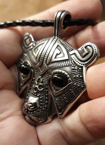Customer photo review of Viking Bear Necklace