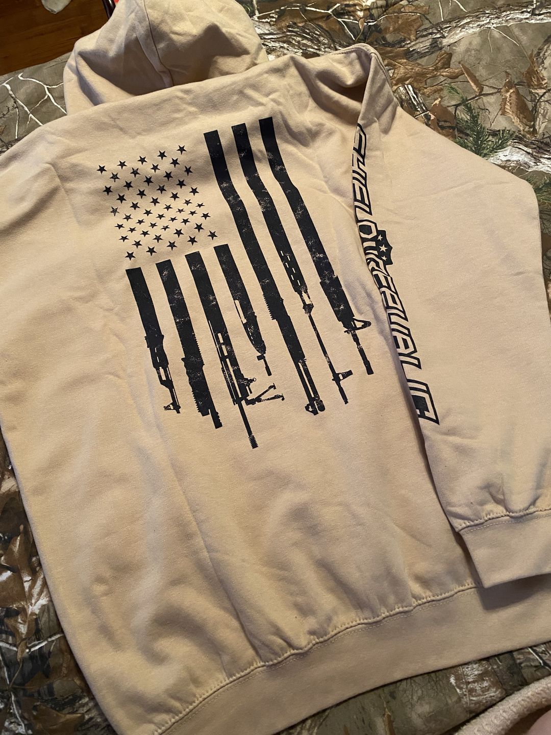 Customer photo review of Firearm Flag Black Print