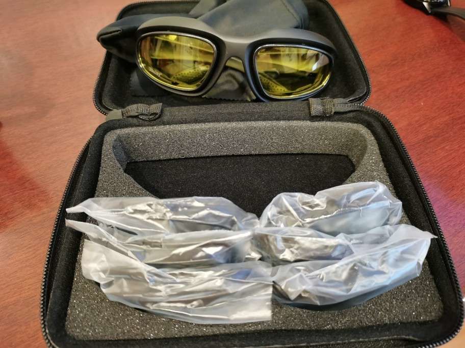 Customer photo review of Durable Polarized Riding Goggles - 4 Lens Kit