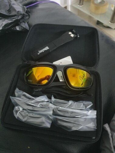 Customer photo review of Durable Polarized Riding Goggles - 4 Lens Kit