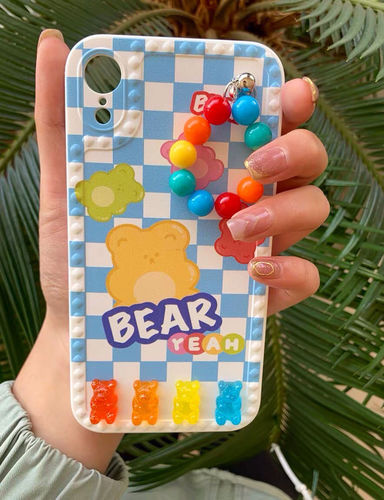 Customer photo review of Gummy Bear Plaid iPhone Case