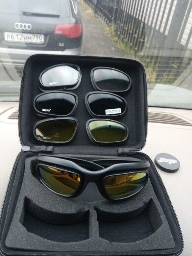 Customer photo review of Durable Polarized Riding Goggles - 4 Lens Kit