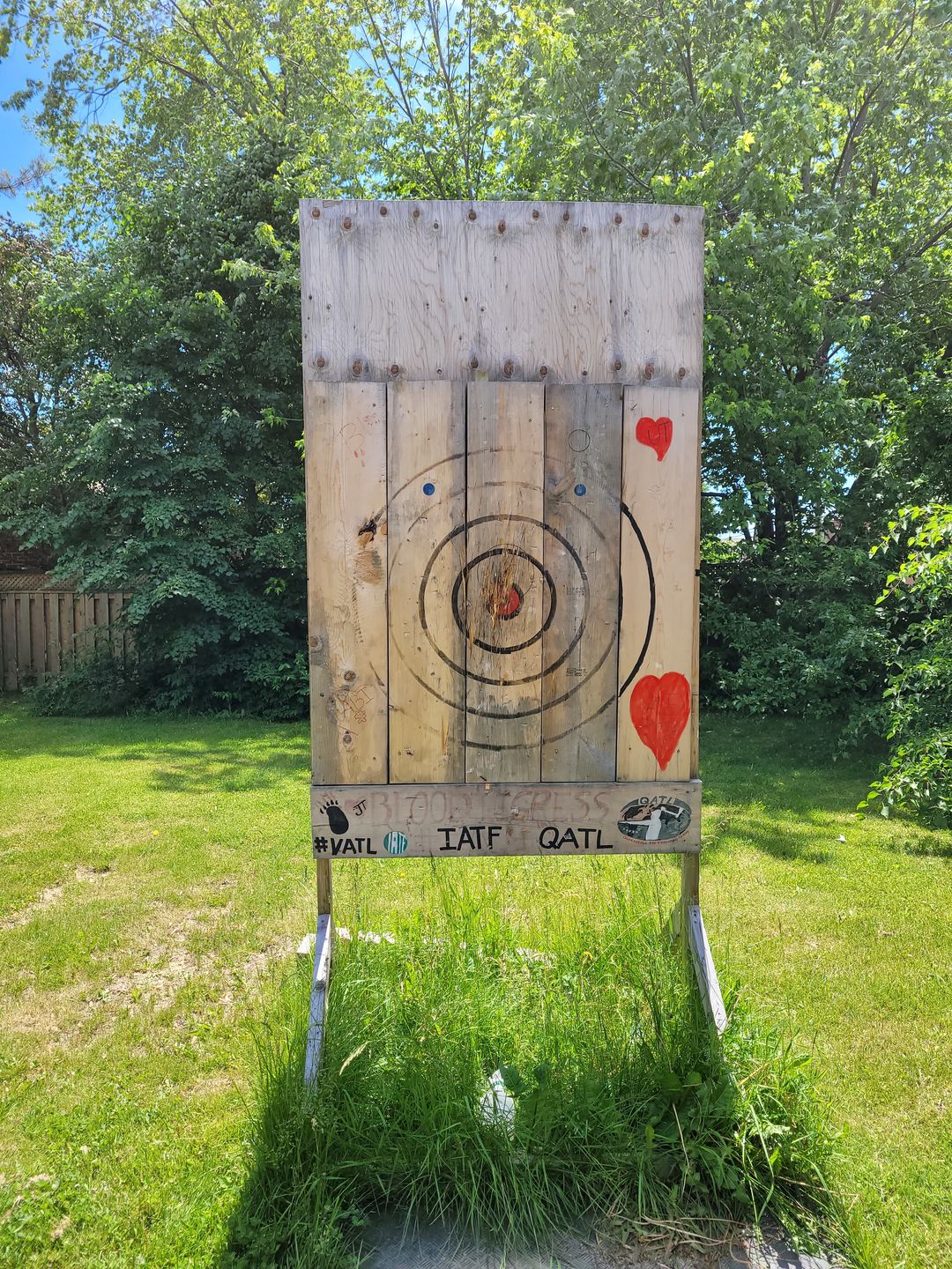 Customer photo review of Axe Throwing Target Builder Kit (Refillable Markers + Stencil)