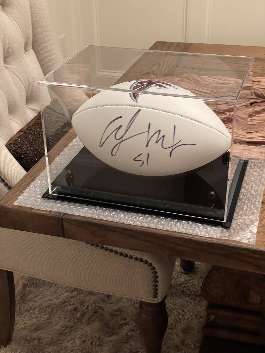 Customer photo review of Acrylic Full Size Football Display Case - Clear (B41/A004)