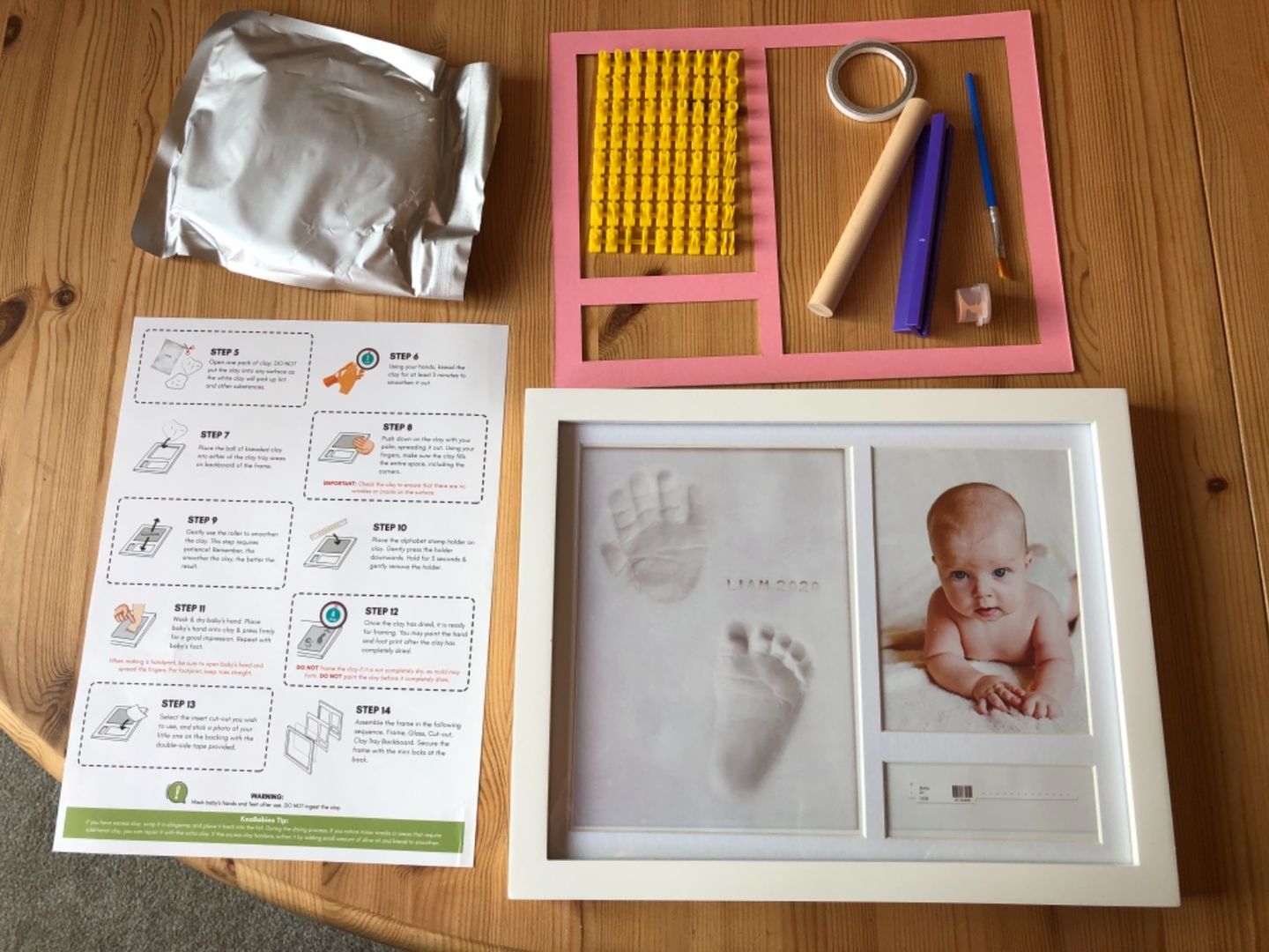 Customer photo review of NOEL Baby Handprint & Footprint Keepsake Frame