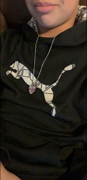 Customer photo review of Personalized Photo Necklace Custom Image Heart Shape Picture Necklace