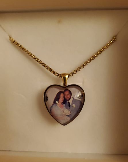 Customer photo review of Personalized Photo Necklace Custom Image Heart Shape Picture Necklace