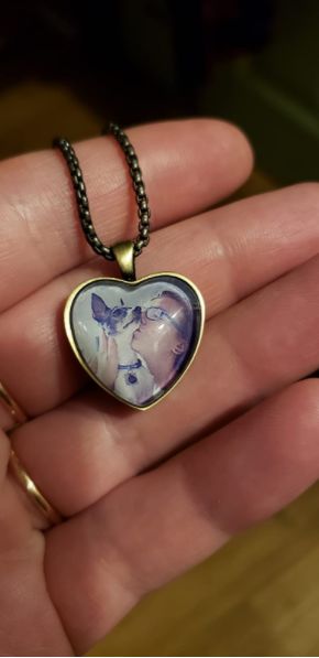 Customer photo review of Personalized Photo Necklace Custom Image Heart Shape Picture Necklace