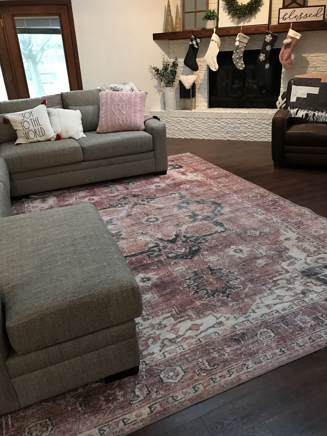 Customer photo review of Distressed Vintage Cezanne Terracotta Area Rug