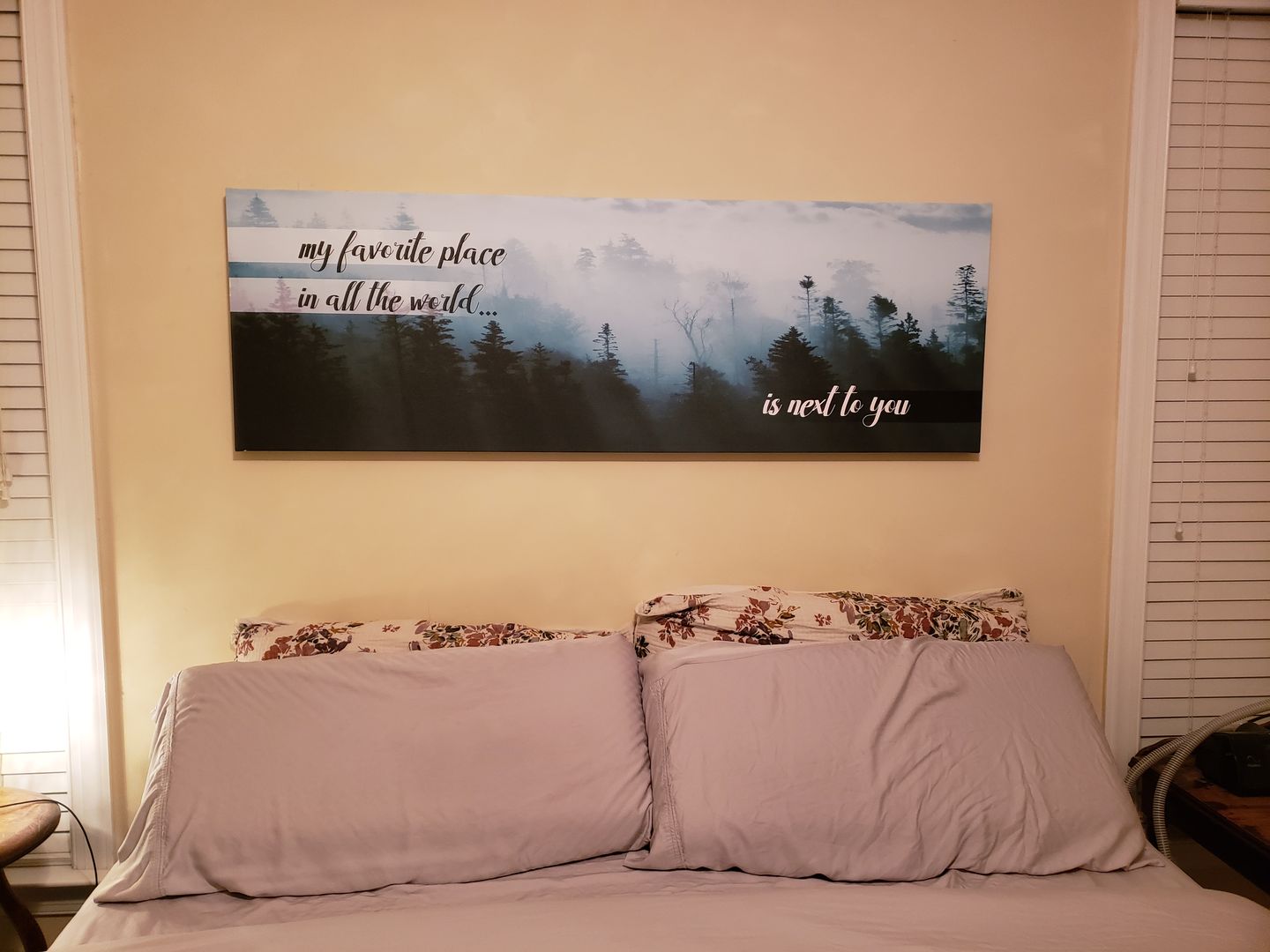 Customer photo review of My Favorite Place In All The World Is Next To You Canvas Framed Wall Art For Couples