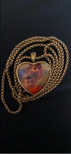Customer photo review of Personalized Photo Necklace Custom Image Heart Shape Picture Necklace