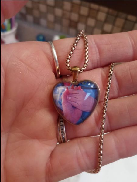 Customer photo review of Personalized Photo Necklace Custom Image Heart Shape Picture Necklace